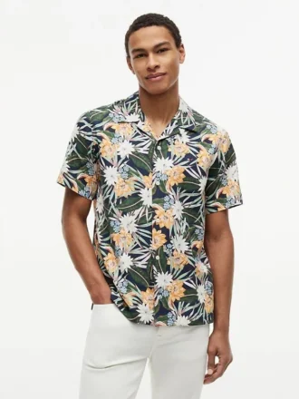 Regular Fit Tropical Floral Camp Shirt