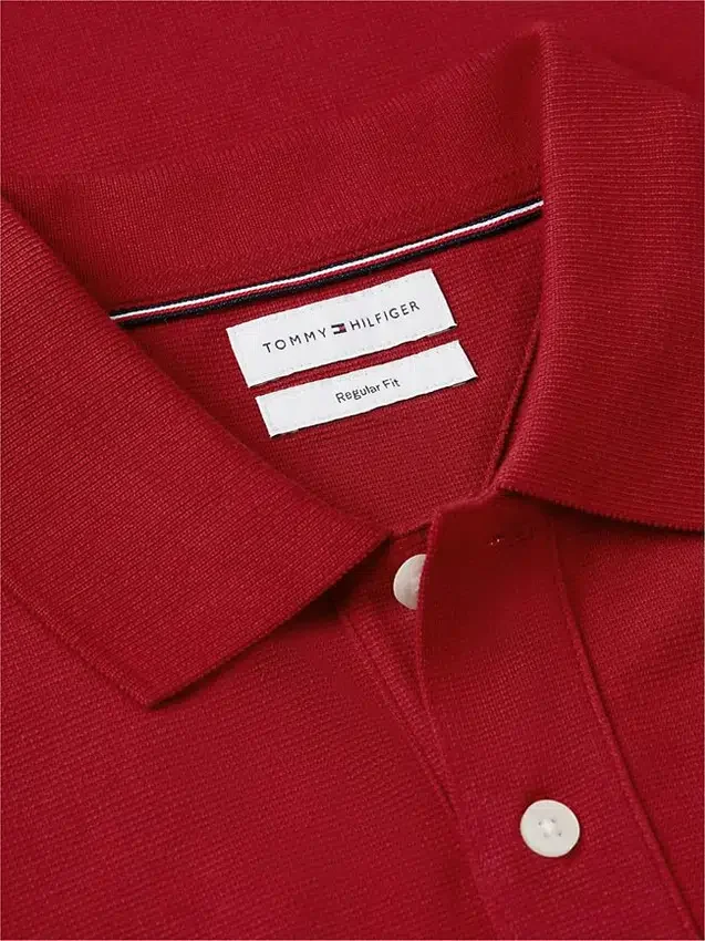 Regular Fit Wavy Flag Smooth Cotton Polo Regular Fit Wavy Flag Smooth Cotton Polo