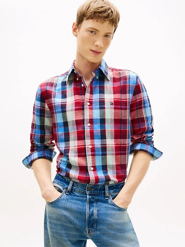 Regular Madras Check Linen-Blend Shirt Regular Madras Check Linen-Blend Shirt