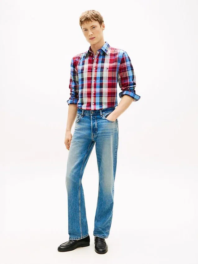 Regular Madras Check Linen-Blend Shirt Regular Madras Check Linen-Blend Shirt