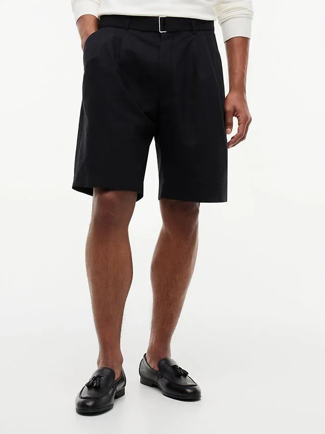 Relaxed Fit 10″ Belted Pleated Short Relaxed Fit 10″ Belted Pleated Short