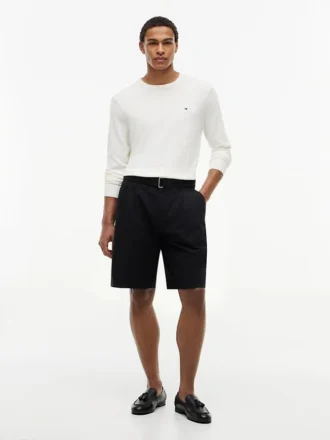 Relaxed Fit 10″ Belted Pleated Short