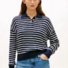 Relaxed Fit Cable Knit Sweater Polo