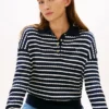 Relaxed Fit Cable Knit Sweater Polo