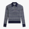 Relaxed Fit Cable Knit Sweater Polo