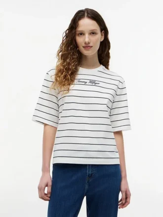 Relaxed Fit Embroidered Script T-Shirt