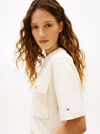 Relaxed Fit Gold-Button Pocket T-Shirt