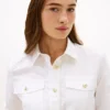 Relaxed Fit Gold-Button Poplin Shirt