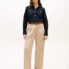 Relaxed Fit Gold-Button Poplin Shirt