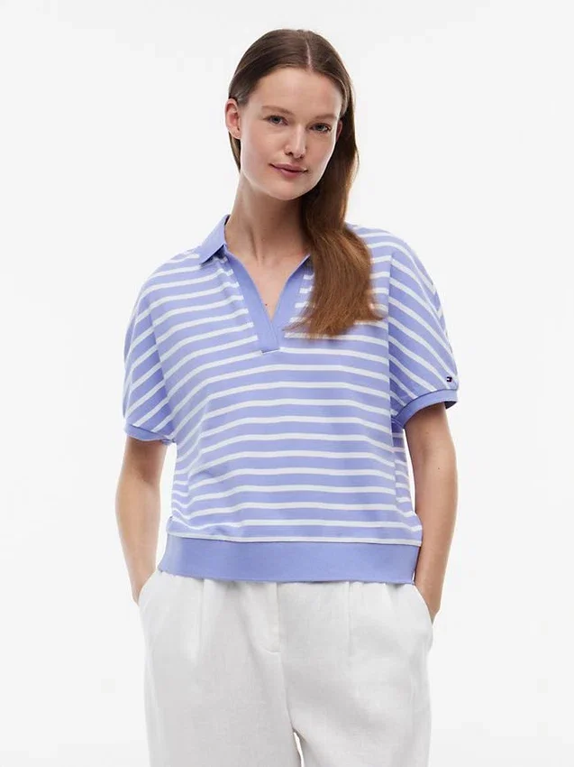 Relaxed Fit Heathered Stripe Polo Relaxed Fit Heathered Stripe Polo