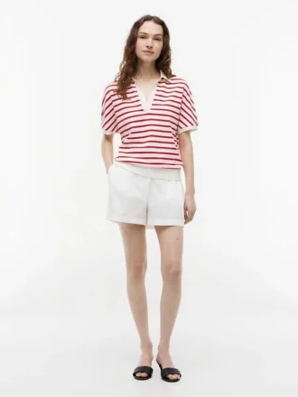 Relaxed Fit Heathered Stripe Polo