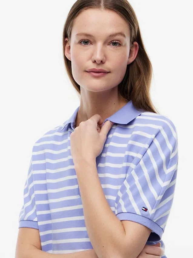 Relaxed Fit Heathered Stripe Polo Relaxed Fit Heathered Stripe Polo