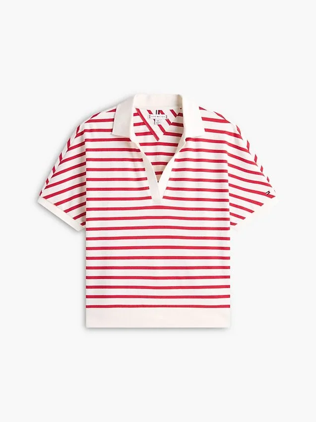 Relaxed Fit Heathered Stripe Polo Relaxed Fit Heathered Stripe Polo
