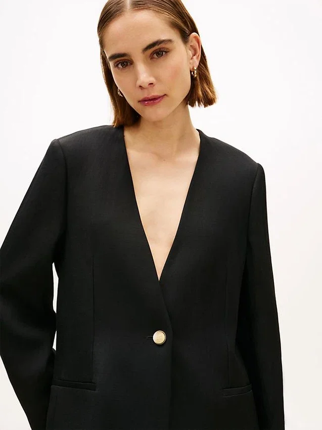 Relaxed Fit Linen-Blend Blazer Relaxed Fit Linen-Blend Blazer
