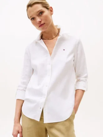Relaxed Fit Linen-Blend Shirt