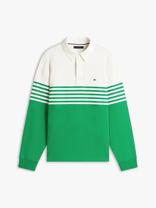 Relaxed Fit Long-Sleeve Colorblock Polo Relaxed Fit Long-Sleeve Colorblock Polo