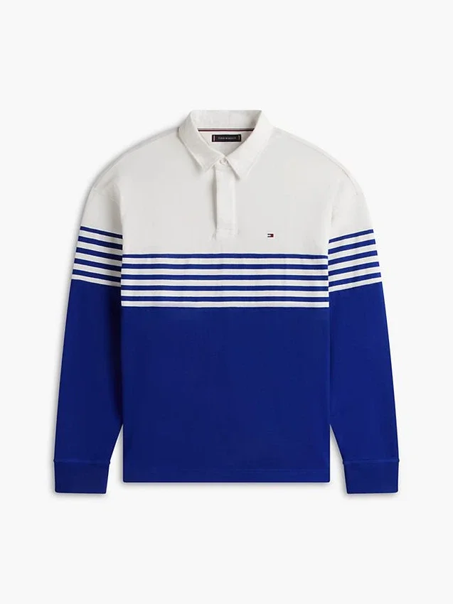 Relaxed Fit Long-Sleeve Colorblock Polo Relaxed Fit Long-Sleeve Colorblock Polo