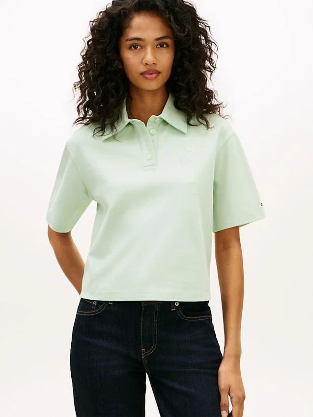 Relaxed Fit Script Monogram Pique Polo Relaxed Fit Script Monogram Pique Polo