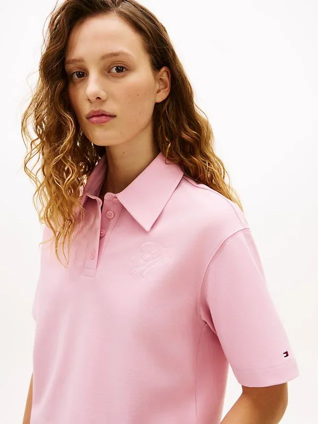 Relaxed Fit Script Monogram Pique Polo Relaxed Fit Script Monogram Pique Polo
