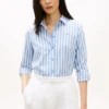 Relaxed Fit Stripe Linen-Blend Shirt