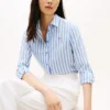 Relaxed Fit Stripe Linen-Blend Shirt