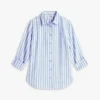 Relaxed Fit Stripe Linen-Blend Shirt