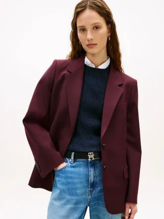 Relaxed Fit Wool-Blend Blazer