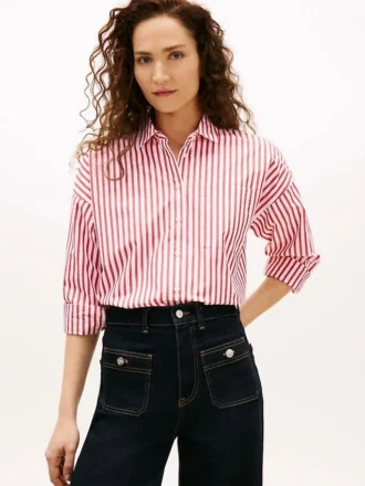 Relaxed Stripe Poplin Shirt