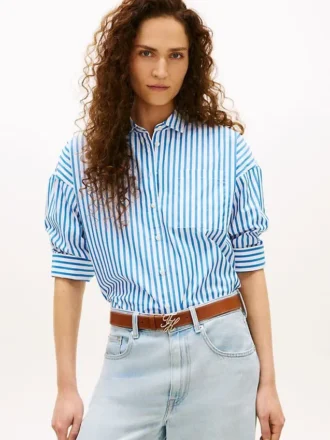 Relaxed Stripe Poplin Shirt