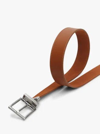 Reversible Square Buckle Leather Belt