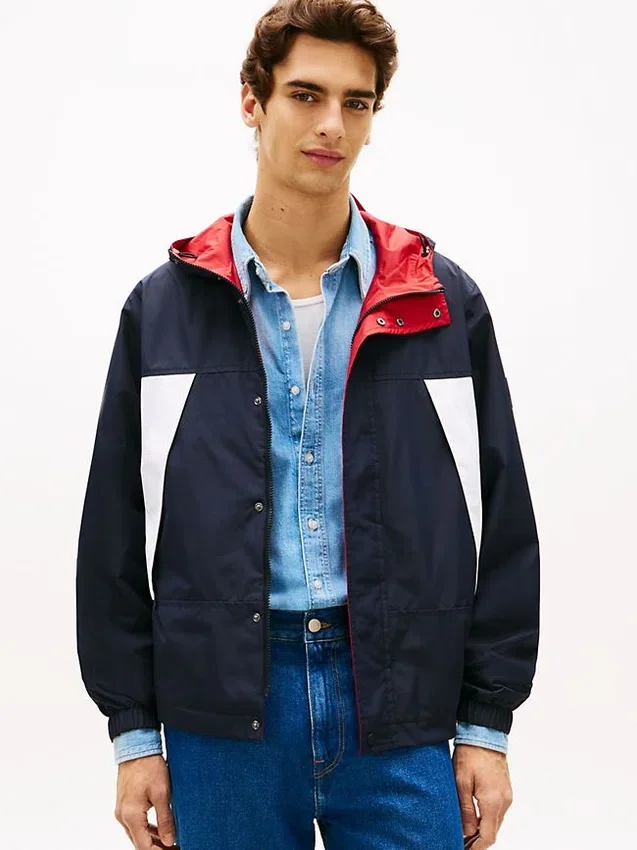 Reversible Water-Resistant Hooded Jacket Reversible Water-Resistant Hooded Jacket