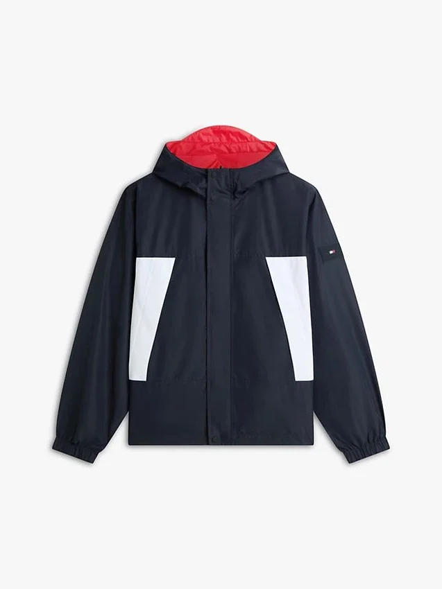 Reversible Water-Resistant Hooded Jacket Reversible Water-Resistant Hooded Jacket