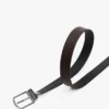 Round Buckle Reversible Leather Belt