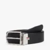 Round Buckle Reversible Leather Belt