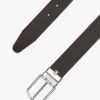 Round Buckle Reversible Leather Belt