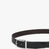 Round Buckle Reversible Leather Belt