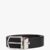 Round Buckle Reversible Leather Belt