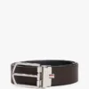 Round Buckle Reversible Leather Belt