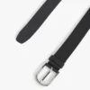 Round Buckle Smooth Leather Belt
