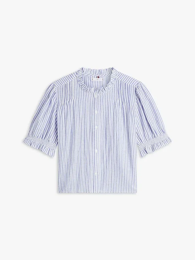 Ruffle Trim Cotton Voile Shirt Ruffle Trim Cotton Voile Shirt