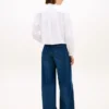 Ruffle Trim Cropped Oxford Shirt Ruffle Trim Cropped Oxford Shirt