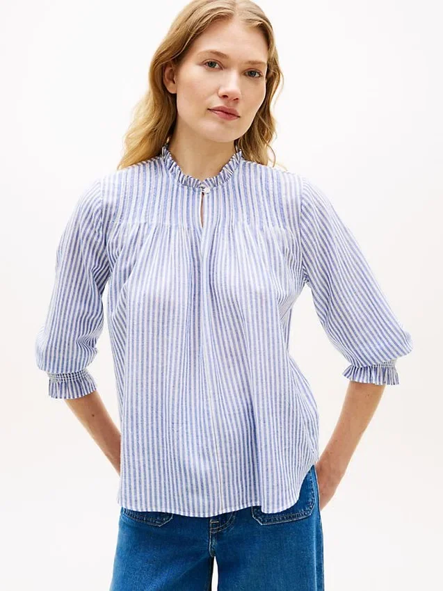 Ruffle-Trimmed Pintuck Voile Shirt Ruffle-Trimmed Pintuck Voile Shirt