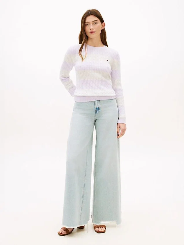 Rugby Stripe Cable Knit Sweater Rugby Stripe Cable Knit Sweater