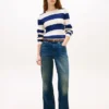 Rugby Stripe Cable Knit Sweater Rugby Stripe Cable Knit Sweater