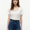Scoop Neck Linen-Blend T-Shirt Scoop Neck Linen-Blend T-Shirt