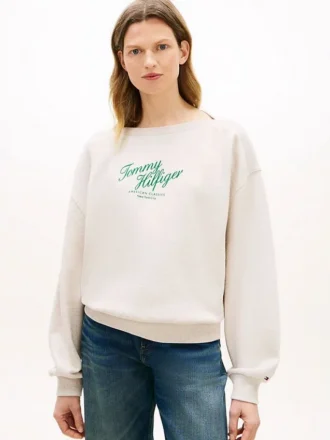 Script Logo Boatneck Sweatshirt
