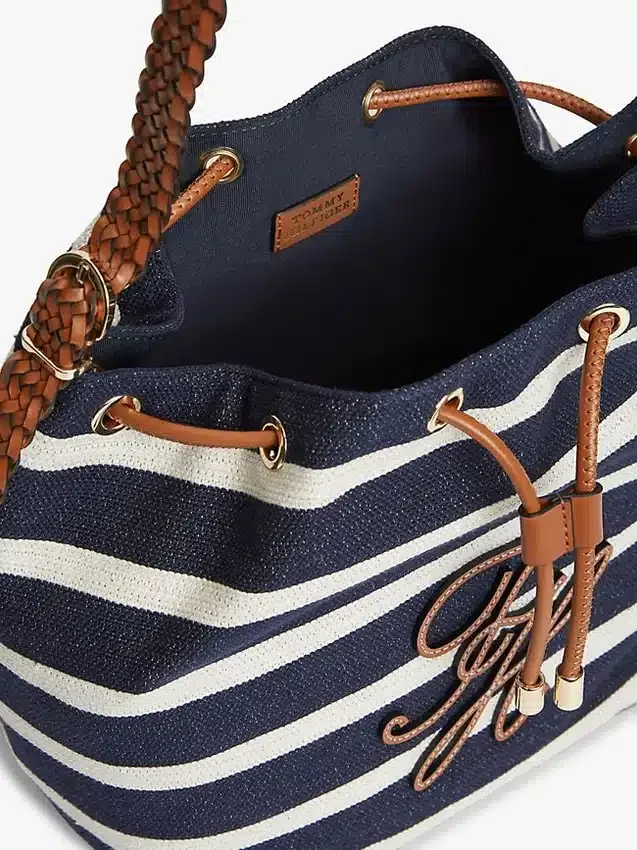 Script Monogram Breton Stripe Bucket Bag Script Monogram Breton Stripe Bucket Bag