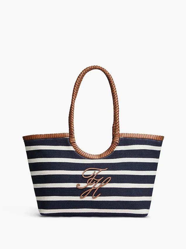 Script Monogram Breton Stripe Tote Bag Script Monogram Breton Stripe Tote Bag