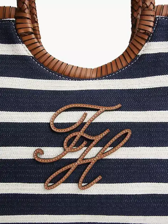 Script Monogram Breton Stripe Tote Bag Script Monogram Breton Stripe Tote Bag