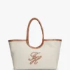Script Monogram Linen Maxi Tote Script Monogram Linen Maxi Tote
